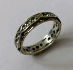 1930s Art Deco 9ct Gold Silver Eternity Ring