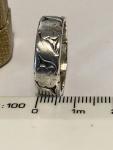 Vintage Sterling Silver Flower Bird Band Ring