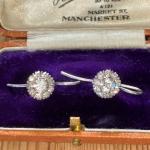 Stunning Art Deco Sterling Silver Paste Earrings