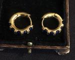 Vintage Blue Gemstone Earrings in 18K Gold