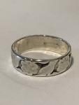 Vintage Sterling Silver Flower Bird Band Ring