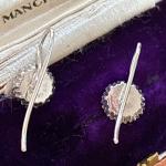 Stunning Art Deco Sterling Silver Paste Earrings