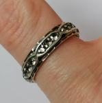 1930s Art Deco 9ct Gold Silver Eternity Ring