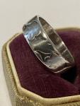 Vintage Sterling Silver Flower Bird Band Ring