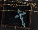 Aquamarine Topaz Vintage Necklace in 18K Gold