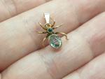Victorian 9ct Gold Spider Pendant with Aquamarine