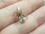 Victorian 9ct Gold Spider Pendant with Aquamarine