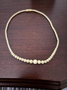 Antique 16-Inch Bone Necklace for Small Neck