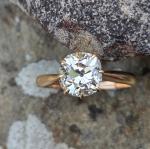 Rose Gold 1.70ct Old Cut Diamond Solitaire Ring