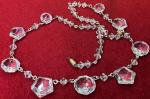 Vintage Deco Crystal Pyramid Pendant Necklace