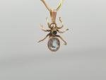 Victorian 9ct Gold Spider Pendant with Aquamarine