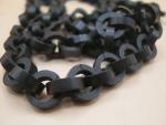 Long Antique Chain Link Necklace in Vulcanite