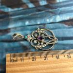 Edwardian Pearl and Purple Glass Pendant Necklace