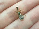 Victorian 9ct Gold Spider Pendant with Aquamarine