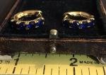 Vintage Blue Gemstone Earrings in 18K Gold
