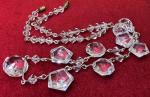 Vintage Deco Crystal Pyramid Pendant Necklace
