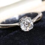 18ct White Gold Old Mine Cut Diamond Ring