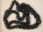 Long Antique Chain Link Necklace in Vulcanite