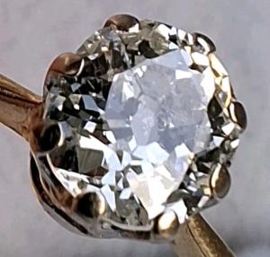 18Ct Gold Diamond Old Cut Solitaire Antique Ring