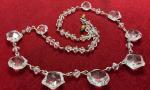 Vintage Deco Crystal Pyramid Pendant Necklace