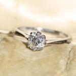 18ct White Gold Old Mine Cut Diamond Ring
