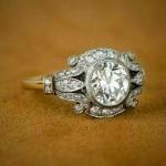 Vintage 2Ct Art Deco Diamond Engagement Ring
