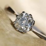 18ct White Gold Old Mine Cut Diamond Ring