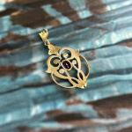 Edwardian Pearl and Purple Glass Pendant Necklace