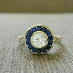 Vintage 2.00 Ct Round Sapphire and Diamond Ring