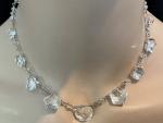Vintage Deco Crystal Pyramid Pendant Necklace