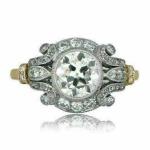 Vintage 2Ct Art Deco Diamond Engagement Ring