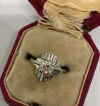 Art Deco 18K Diamond Vintage Engagement Ring