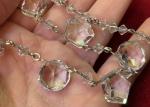 Vintage Deco Crystal Pyramid Pendant Necklace