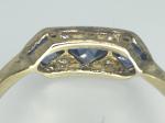 Art Deco 18ct Gold Sapphire Diamond Trilogy Ring