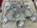 Vintage Deco Crystal Pyramid Pendant Necklace