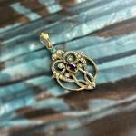 Edwardian Pearl and Purple Glass Pendant Necklace