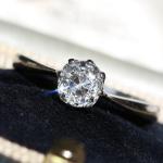 18ct White Gold Old Mine Cut Diamond Ring