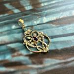 Edwardian Pearl and Purple Glass Pendant Necklace