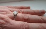18Ct White Gold Cushion Cut Diamond Engagement Ring