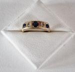 Vintage 9ct Yellow Sapphire Diamond Band Ring