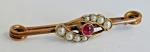 Charming Antique Art Nouveau Bar Brooch