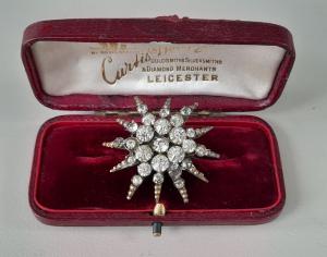 Victorian Sparkling Paste Starburst Brooch Pin