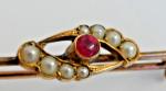 Charming Antique Art Nouveau Bar Brooch