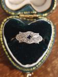 Art Deco Sapphire Diamond Platinum & Gold Ring