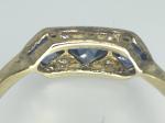 Art Deco 18ct Gold Sapphire Diamond Trilogy Ring