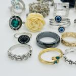 Lot of 35 Vintage Costume Rings – Mixed Styles