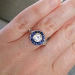 Vintage 2.00 Ct Round Sapphire and Diamond Ring