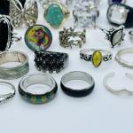 Lot of 35 Vintage Costume Rings – Mixed Styles