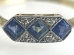 Art Deco 18ct Gold Sapphire Diamond Trilogy Ring
