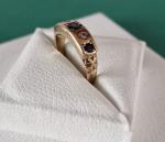 Vintage 9ct Yellow Sapphire Diamond Band Ring